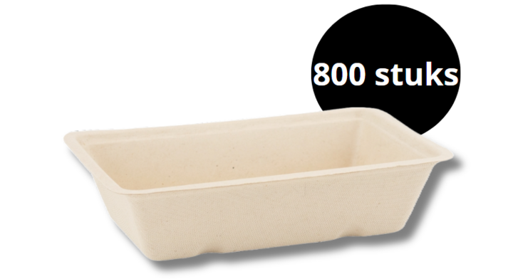 Snackbakje, suikerriet, A9, 145x97x36mm (800 stuks)