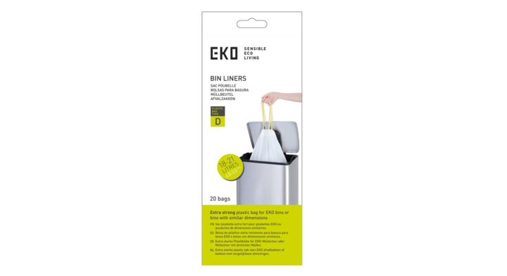 EKO | Pedaalemmerzak | 55x55cm | 18-21 Liter | Trekband | Wit | VB 337047 (24 rollen x 20 zakken)