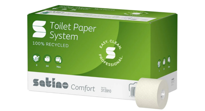 Satino Comfort | Systeemrol Toiletpapier | 70 Meter | 3-Laags | JT3 | Wit | 313910 (24 stuks)