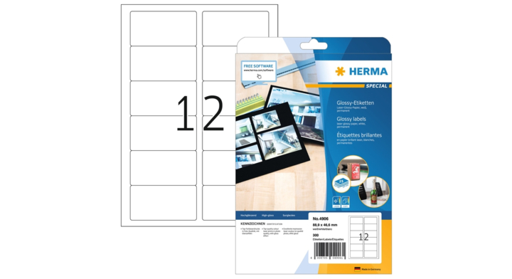 Etiket herma 4609 52.5x21.2mm a4 premium 11200st wt(4609)