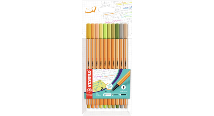 Fineliner stabilo point 88/10 f nieuwe kleuren ass(8810-22-5