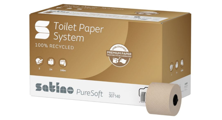 Satino PureSoft | Systeemrol Toiletpapier | 100 Meter | 2-Laags | JT3 | Soft Beige | 307140 (24 stuks)