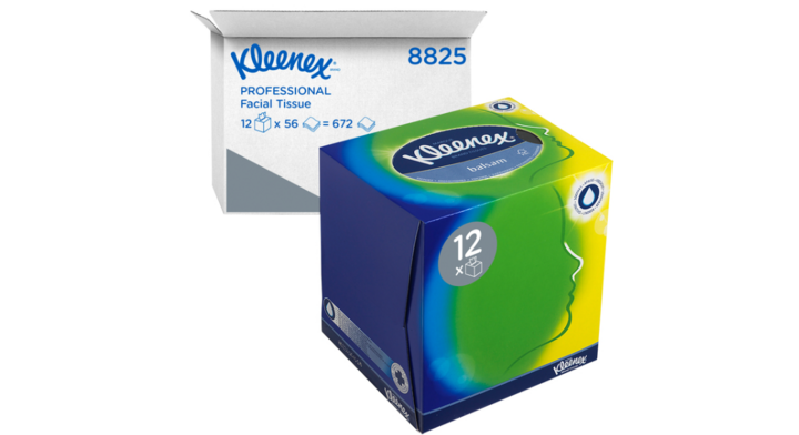 Kleenex | Facial Tissue | 20x20cm | 3-Laags | Wit | 8825 (12 doos x 56 stuks)