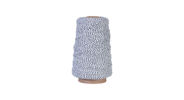 Bakers Twine, koord katoen, zwart/wit, 2mm, Rol a 500mtr