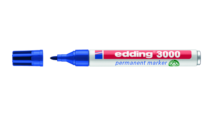 Viltstift edding 3000 perm rond 1.5-3mm blauw