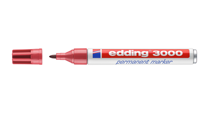 Viltstift edding 3000 rond 1.5-3mm karmijnrood(4-3000019)