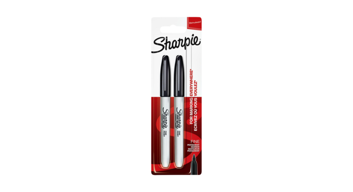 Viltstift sharpie rond 0.9mm zwart blis/2 st