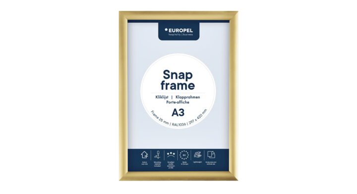 Kliklijst europel a3 25mm goud(355084)