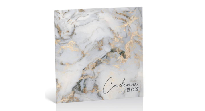 Cadeaubon, dessin grey-gold marble, 12,5x12,5cm (10 st)