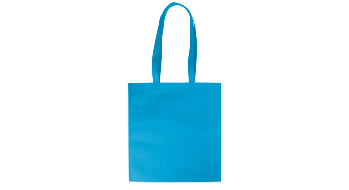 Draagtas, non-woven, 38x42cm, lange lus, blauw (200 stuks)