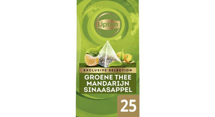 Lipton Exclusive Selection, groene thee, 2 gram, mandarijn sinaasappel, 67835093 (25 stuks)