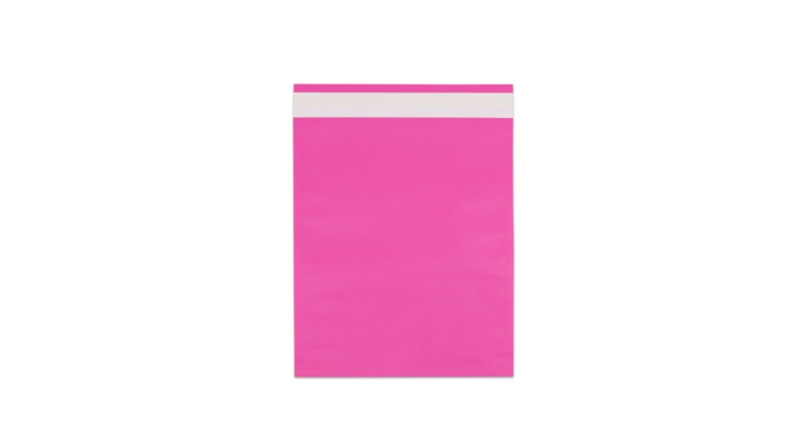 Verzendzak, papier, 30x36+2x4cm+klep, roze (250 stuks)