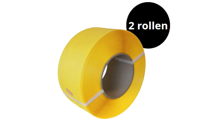 Omsnoeringsband, PP, 12mm x 2000m, 0,75mm, K200, geel, 2 rol