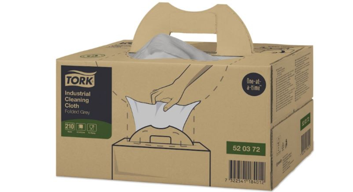 Tork Industrial Cleaning | Reiningsdoek In Doos | 41,5x35,5cm | 1-Laags | W7 | Grijs | 520372 (210 stuks)