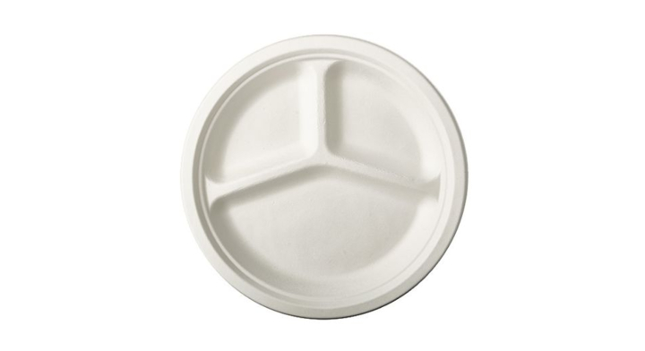 Bord, Suikerriet, 3 vaks, 26cm (50stuks)