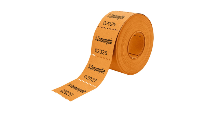 CombiCraft, consumptiebon met opdruk '1/2 consumptie', oranje, 207092 (5x500 stuks)