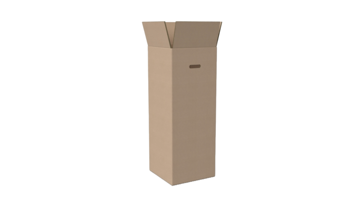 Kartonnen dozen, 700x700x1015mm, BC-golf, met handgrepen