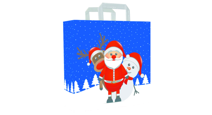 Tas papier Kerst, 22+10x28cm, dessin Christmas Friends (500)