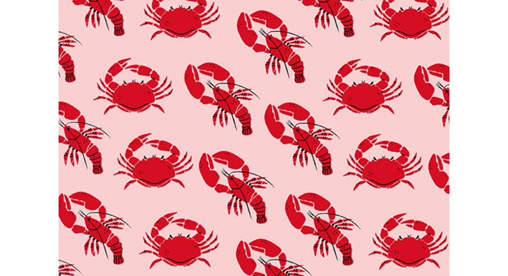 Cadeaupapier, kreeft, 50cm x 200mtr, R80301B
