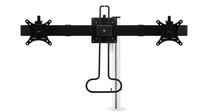 Galaxy Dubbel Monitorarm met Crossbar, wit