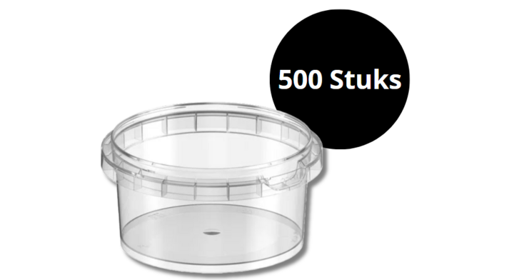 Ronde bakjes, verzegelbaar, Sc95, glashelder, 200ml (500 stuks)