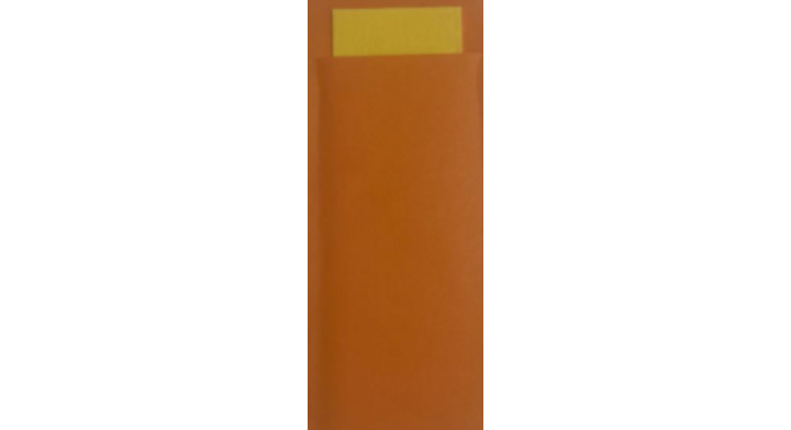Bestekzakjes, 8.5x20.2cm, oranje, geel servet (500 stuks)