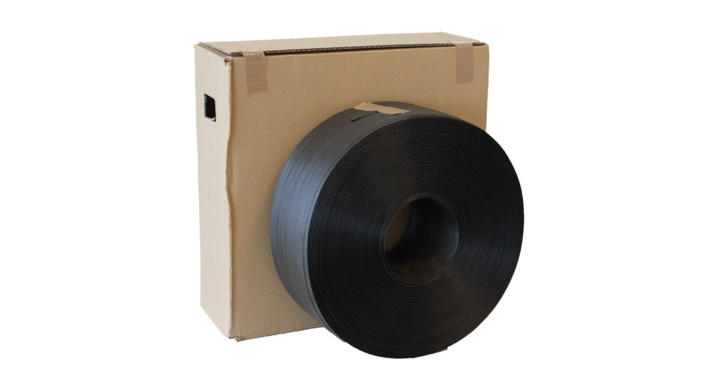 Omsnoeringsband, PP, 12mm x 1000m, 0,55mm, in dispenserdoos