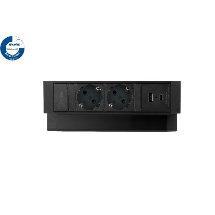 Filex, Power Desk Up 2.0, 2x 230V, 1x USB A+C, zwart, 681041 - 0