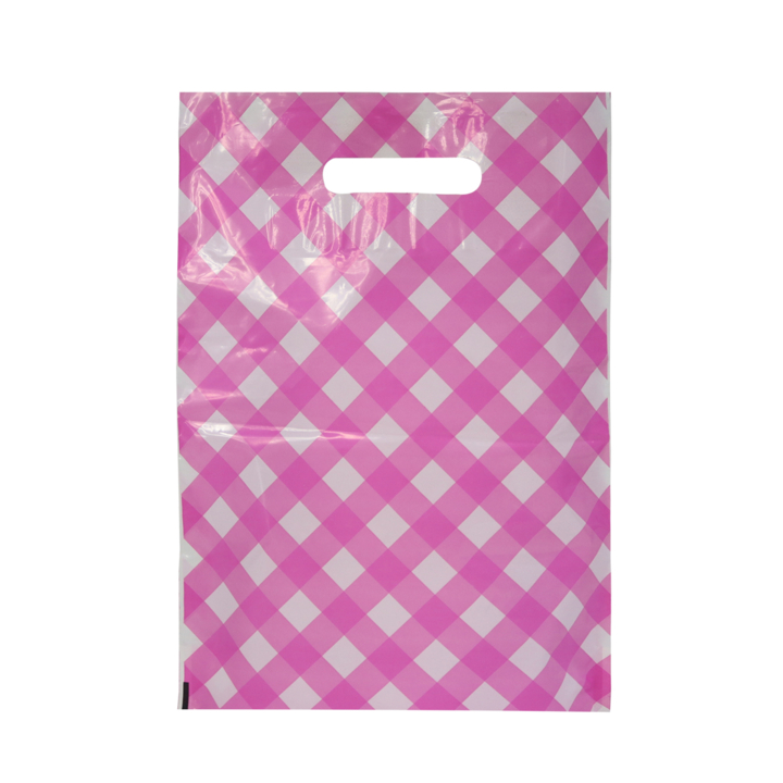 Draagtas, 45x50+2x4cm, ldpe, dkt, brabant bont roze (500 st) - 0