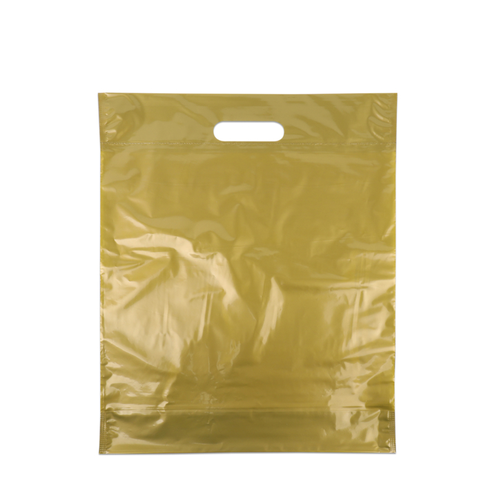 Draagtas, 35x44+2x4cm, ldpe, dkt, goud (500 stuks) - 0