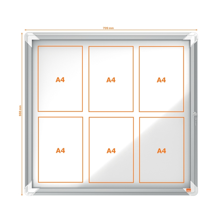 Vitrinekast buiten nobo glas magnetisch 6x a4(1902578) - 1