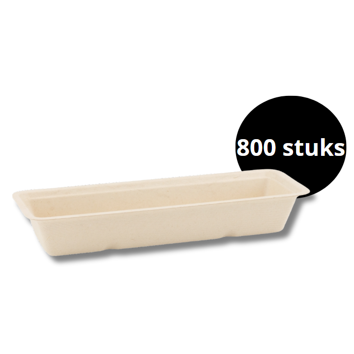 Snackbakje, suikerriet, A16, 200x72x32mm (800 stuks) - 0