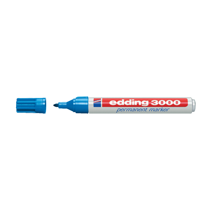 Viltstift edding 3000 perm rond 1.5-3mm lichtblauw - 0