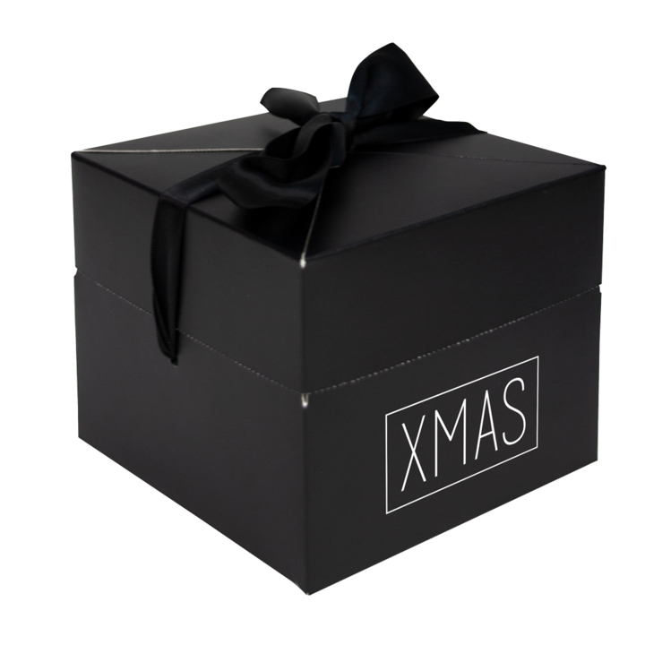 Pop-up doos, Kerst, 12,5x12,5x10,5cm,  Xmas, lint (100 st) - 0