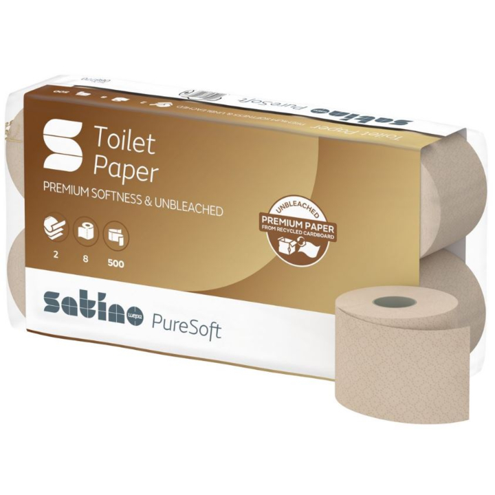 Satino PureSoft | Toiletpapier | 500 Vel | 2-Laags | MT1 | Soft Beige | 066770 (72 stuks) - 0