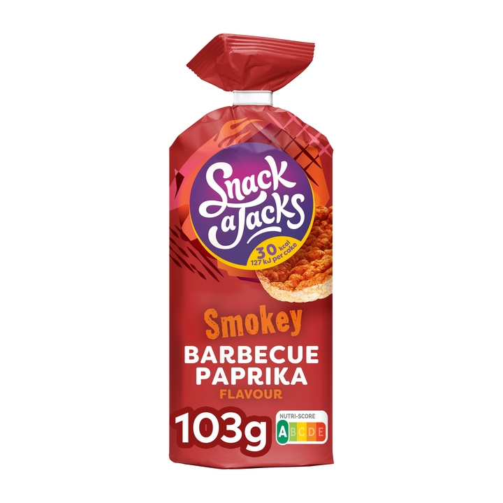 Rijstwafel snack-a-jacks bbq paprika(8ps162) - 0