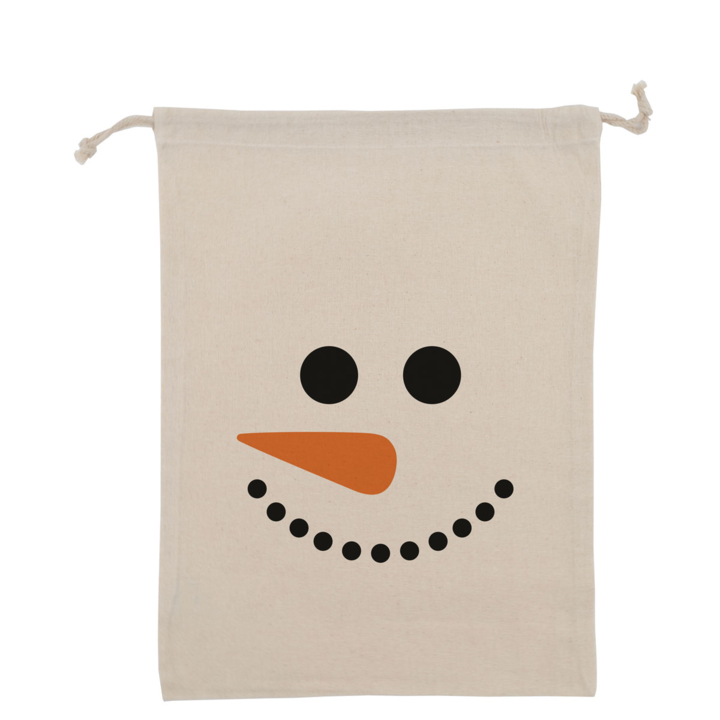 Kerst katoenen geschenkzak , Snowman, 30x40cm, ecru (100 st) - 0