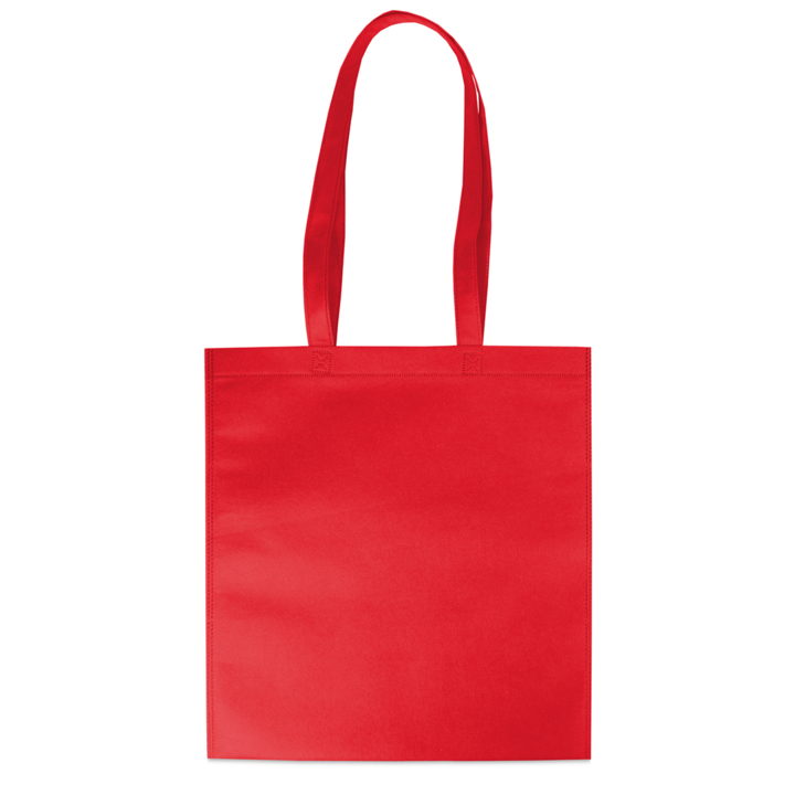 Draagtas, non-woven, 38x42cm, lange lus, rood (200 stuks) - 0