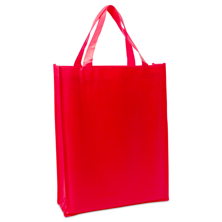 Shopper, non-woven, 31+10x40cm, korte lus, rood (100 stuks) - 0