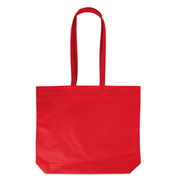 Draagtas, non-woven, 50x40+2x4,5cm, lange lus, rood (100 st) - 0