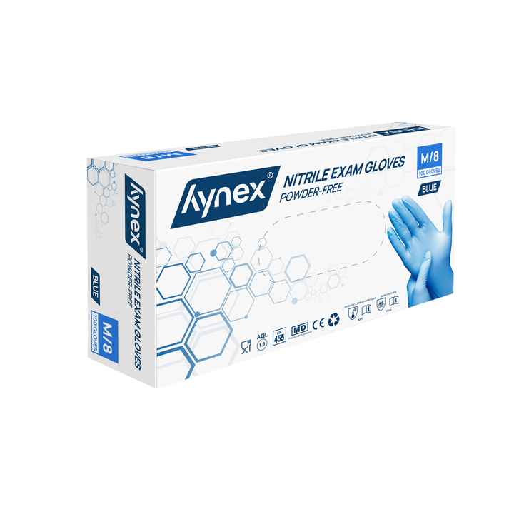 Hynex, nitril handschoen, maat M, blauw, ongepoederd (100st) - 0