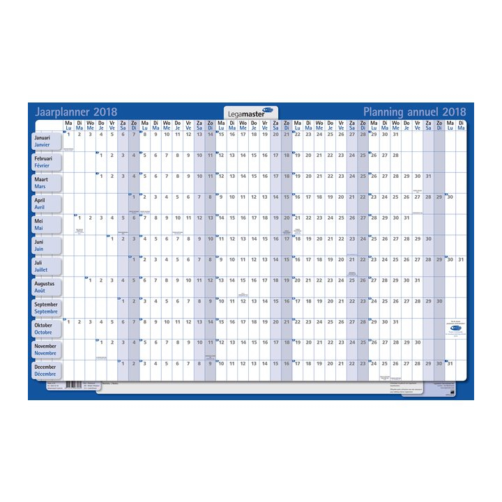 Jaarplanner lm horizontaal 60x90cm oprolb 2013(420222) - 0