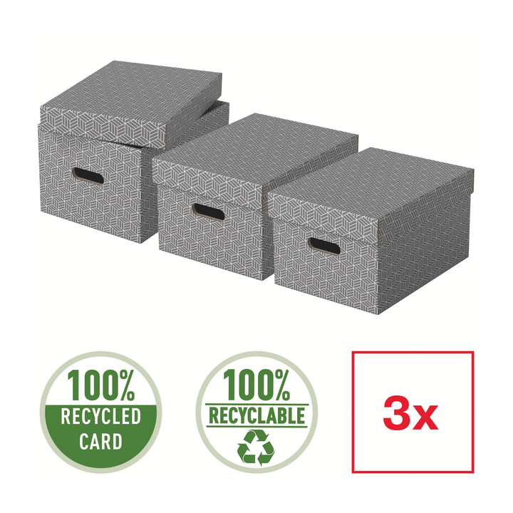 Opbergdoos esselte 265x205x365mm grijs 3 st(628283) - 1