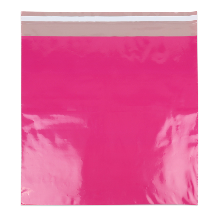 Verzendzak, plastic,  50x46cm+klep, roze (250 stuks) - 0