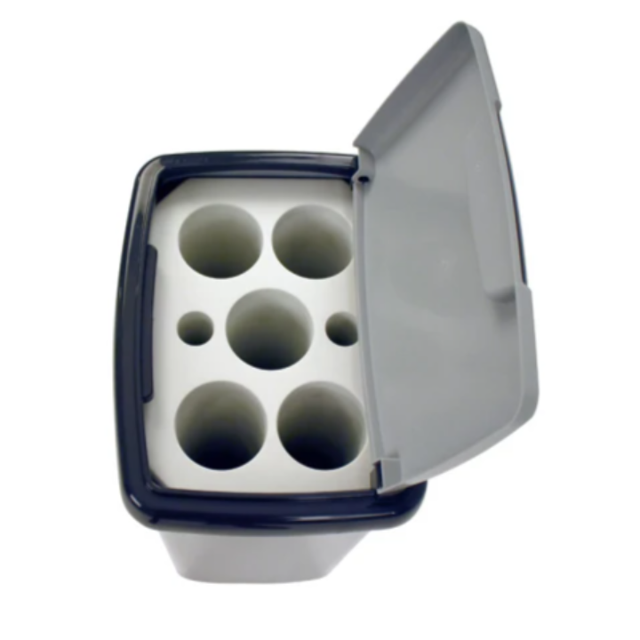 Kunststof Bekerbak | 50 Liter | 5-Gaats | Grijs/Zwart | VB 192755 - 1