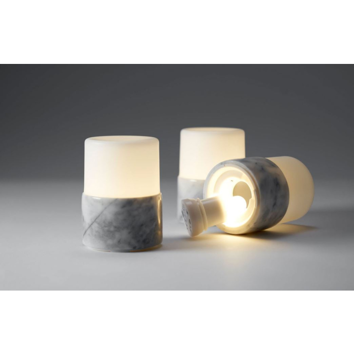 Duni | LED Lamphouder | 105x75mm | Bright Marble Granite Grey | 183181 (4 stuks) - 2