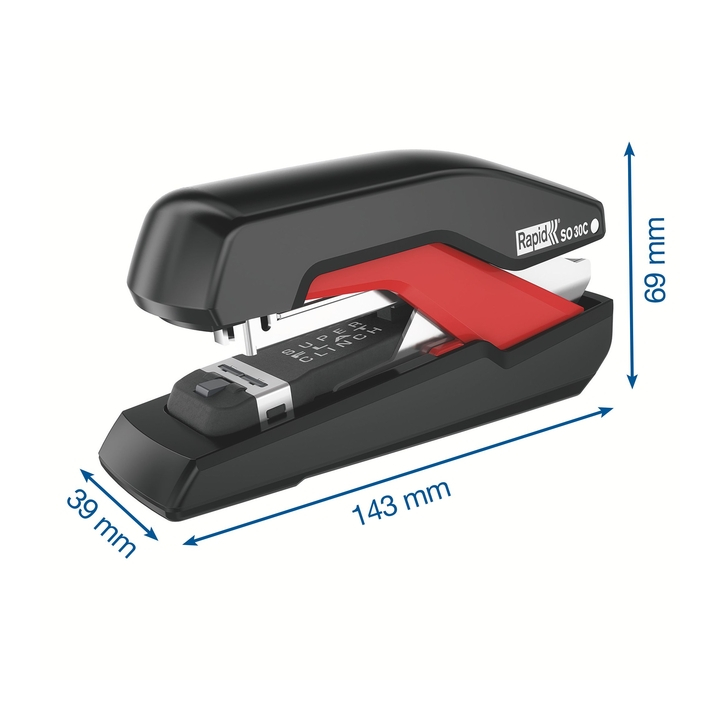 Nietmachine rapid so30c halfstrip 30sh zwart/rood(5000550) - 2