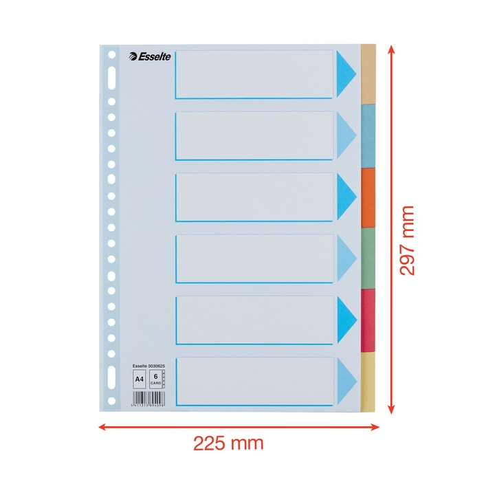 Tabbladen ess a4 23r karton 6dlg gekl tabs ch - 1