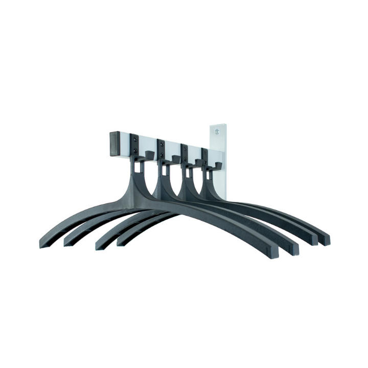 HIQ, wandkapstok met hangers, 32 cm, 4-haaks, alu, VB 034567 - 0