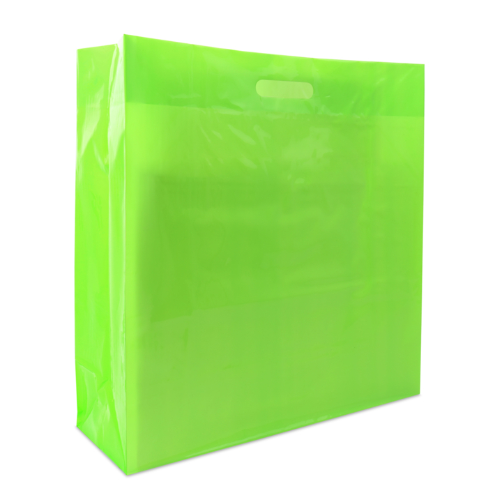 Blokbodemtas, 45+18x48cm, helder plastic, groen (250 stuks) - 0